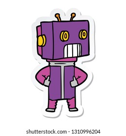 sticker of a cartoon robot