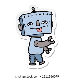 sticker of a cartoon robot