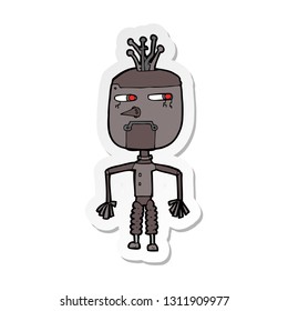 sticker of a cartoon robot