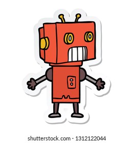 sticker of a cartoon robot