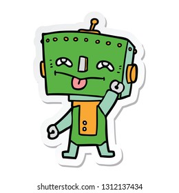 sticker of a cartoon robot