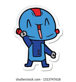 sticker of a cartoon robot