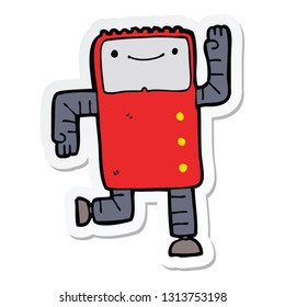 sticker of a cartoon robot