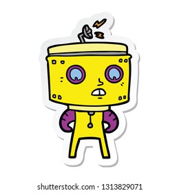 pegatina de un robot de dibujos animados