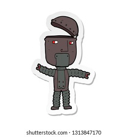 pegatina de un robot de dibujos animados