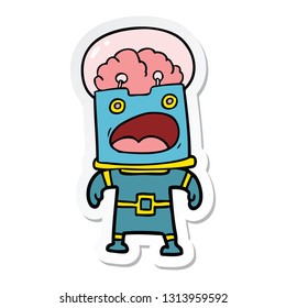 pegatina de un robot de dibujos animados