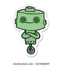 sticker of a cartoon robot