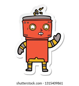 sticker of a cartoon robot