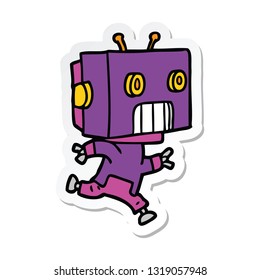 sticker of a cartoon robot