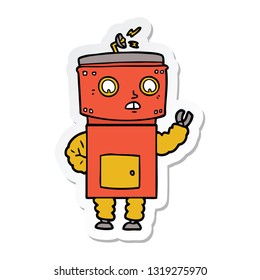 Aufkleber eines Cartoon-Roboters