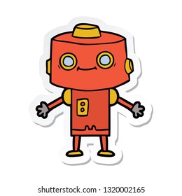 pegatina de un robot de dibujos animados