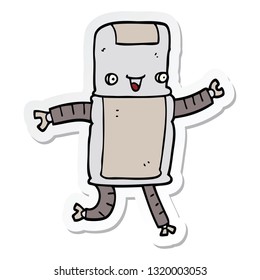 sticker of a cartoon robot
