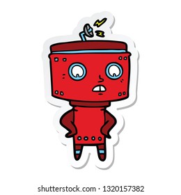 pegatina de un robot de dibujos animados