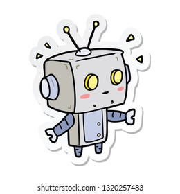 sticker of a cartoon robot