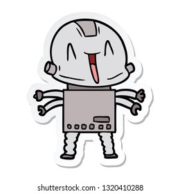 sticker of a cartoon robot