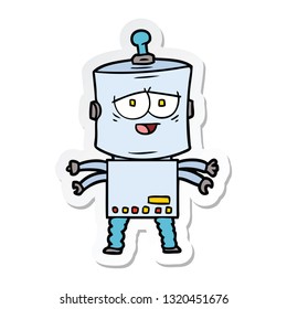 sticker of a cartoon robot