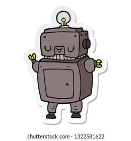 pegatina de un robot de dibujos animados