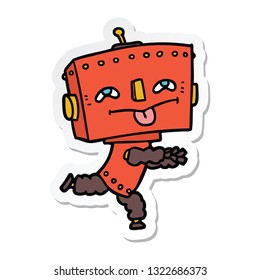 pegatina de un robot de dibujos animados