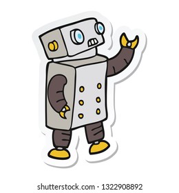 sticker of a cartoon robot