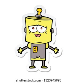 sticker of a cartoon robot