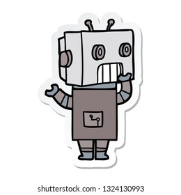 sticker of a cartoon robot