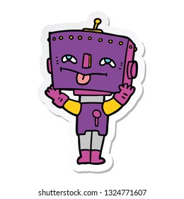 pegatina de un robot de dibujos animados