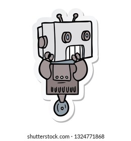 sticker of a cartoon robot