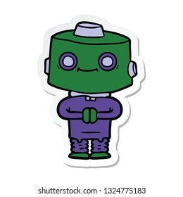 pegatina de un robot de dibujos animados