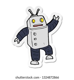 sticker of a cartoon robot