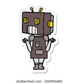 sticker of a cartoon robot