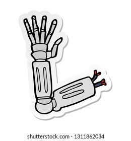 sticker of a cartoon robot arm