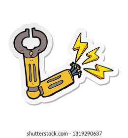 sticker of a cartoon robot arm