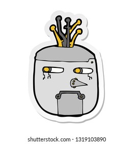 sticker of a cartoon robot head