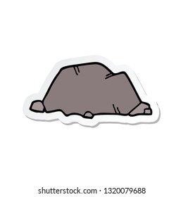 sticker of a cartoon rock