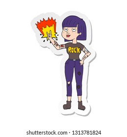 sticker of a cartoon rock girl