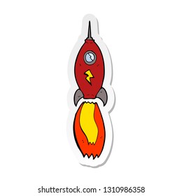 pegatina de un cohete de dibujos animados