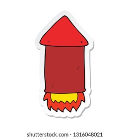 Aufkleber einer Cartoon-Rakete