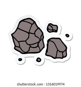 sticker of a cartoon rocks