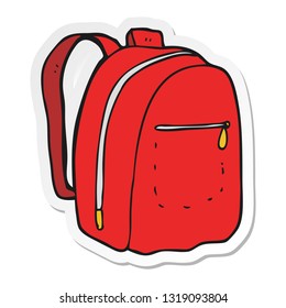 sticker of a cartoon rucksack