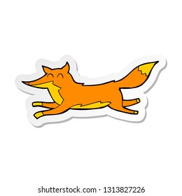 sticker of a cartoon running fox