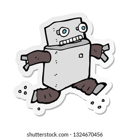 sticker of a cartoon running robot