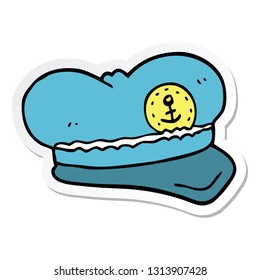 pegatina de un sombrero marinero de dibujos animados