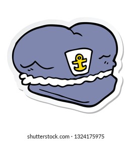 pegatina de un sombrero marinero de dibujos animados