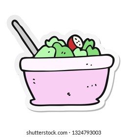 pegatina de una ensalada de dibujos animados