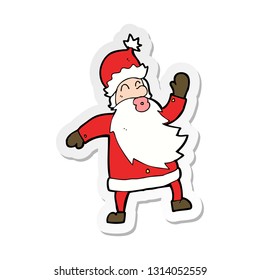 sticker of a cartoon santa