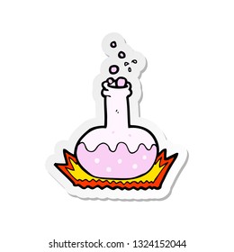 sticker of a cartoon science experiment
