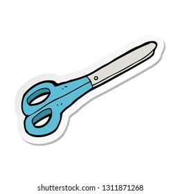sticker of a cartoon scissors