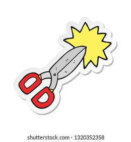 sticker of a cartoon scissors