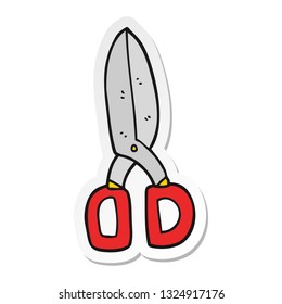 adesivo de uma tesoura de desenho animado