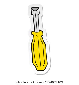 pegatina de un destornillador de dibujos animados